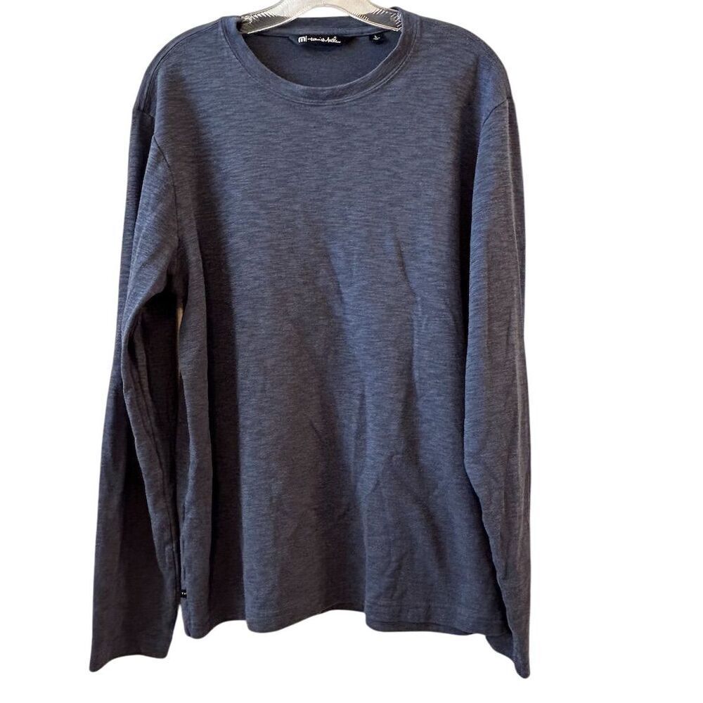 Travis Mathew Men's‎ Long Sleeve Crew Neck T-Shirt Blue Gray Size L